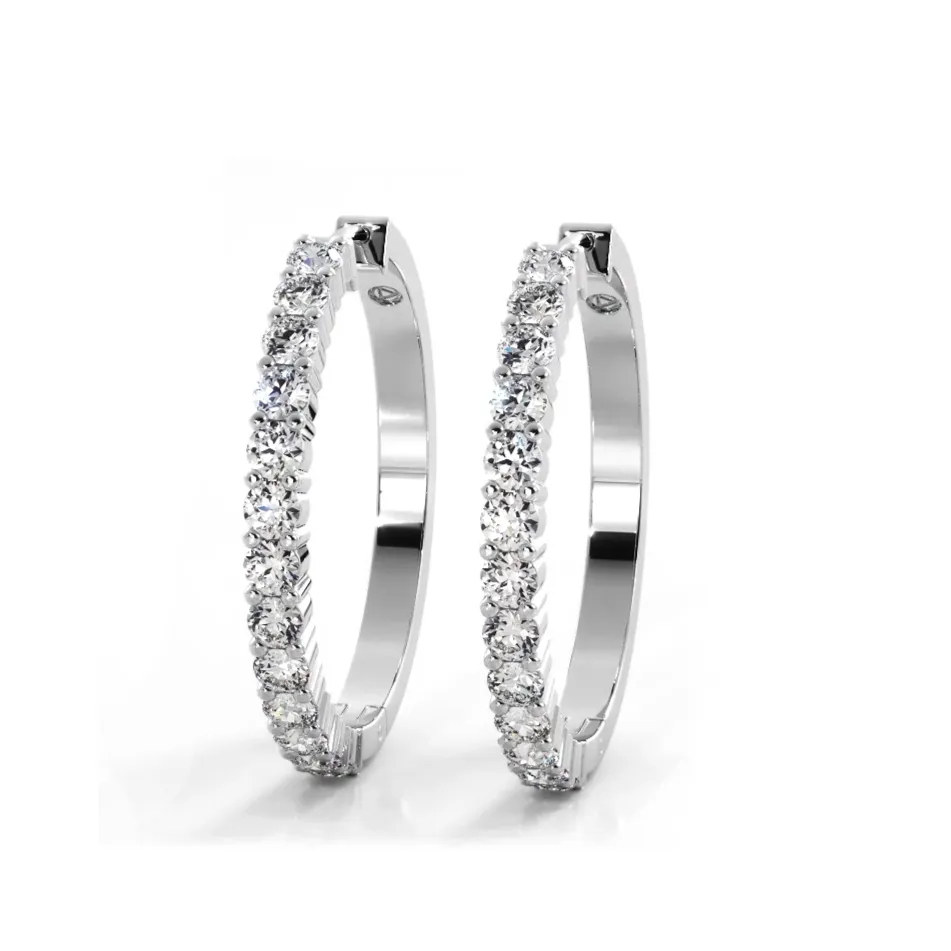 1.0 ct. Classic Round Diamond Hoop Earrings