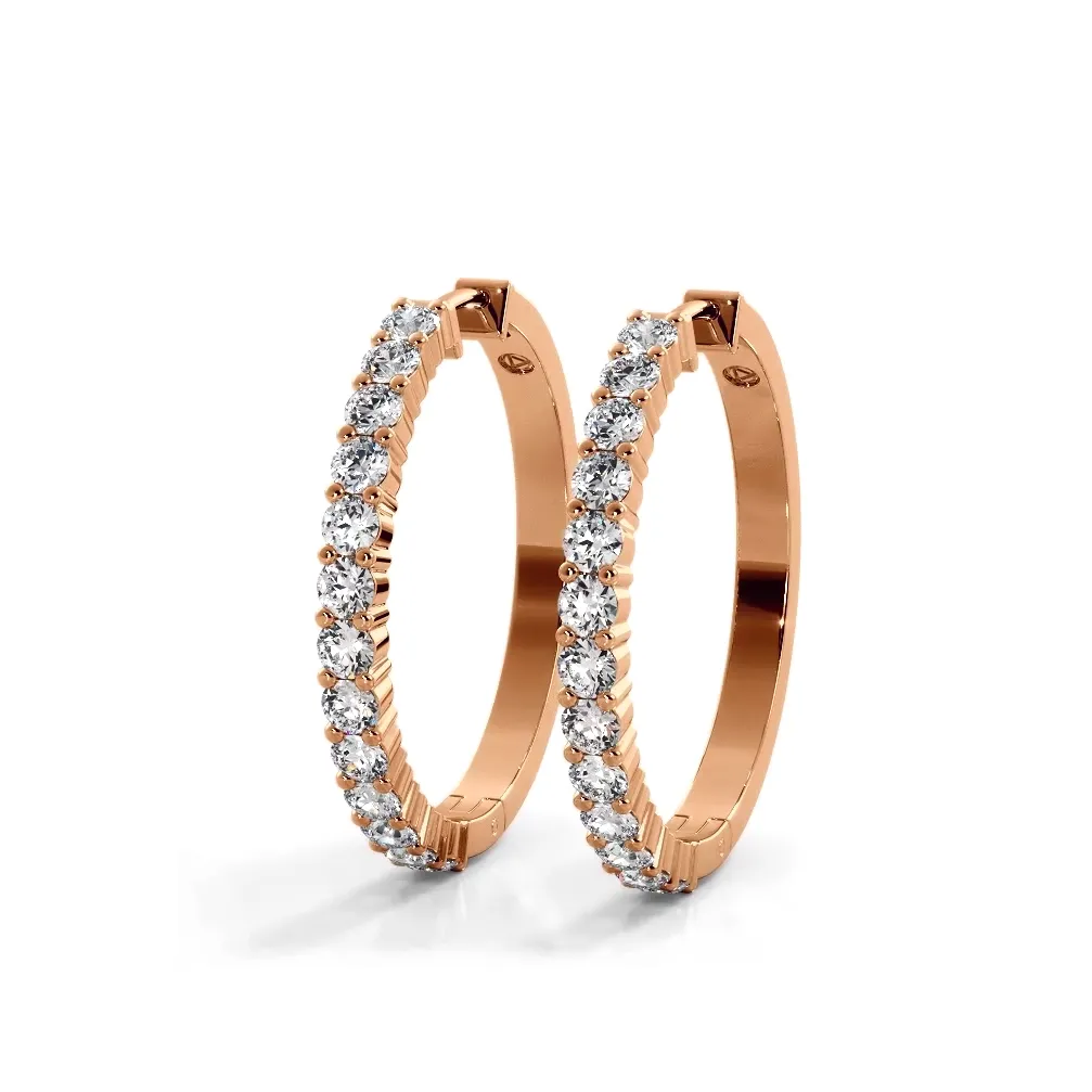 1.0 ct. Classic Round Diamond Hoop Earrings