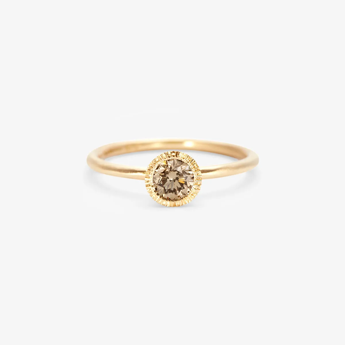 4.5mm Brown Diamond Round Brilliant Solitaire Ring | R11305BR
