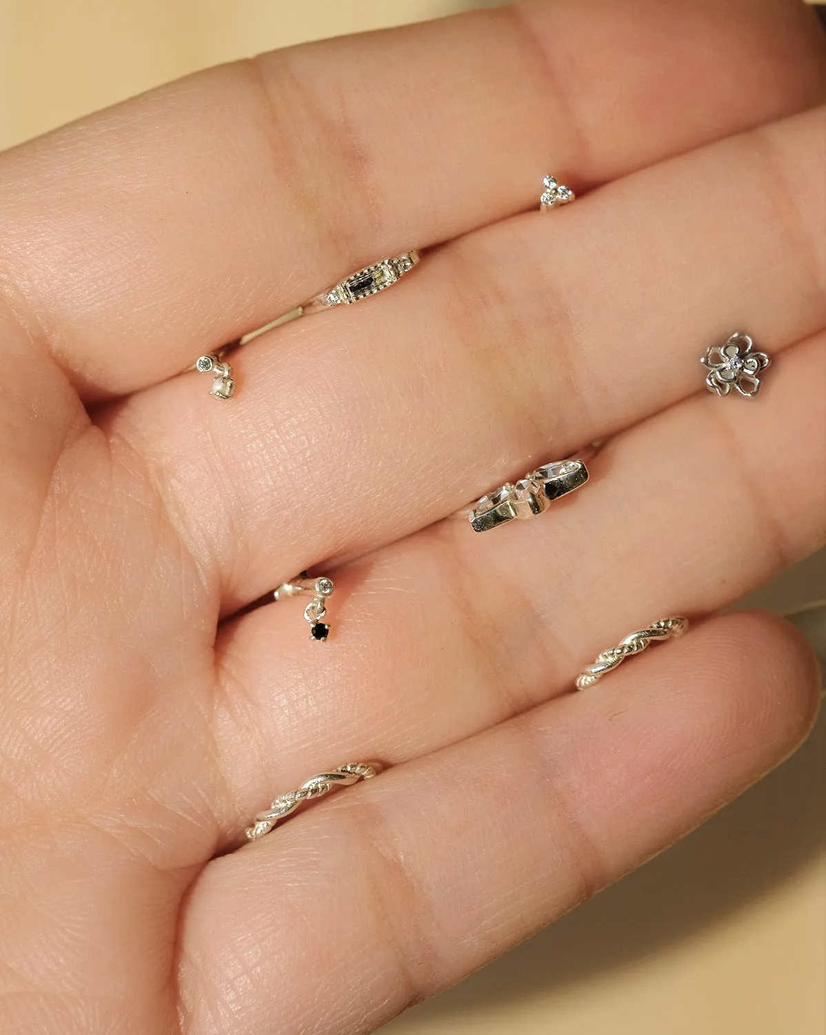 Lisa Tiny Onyx Stud - Sterling Silver